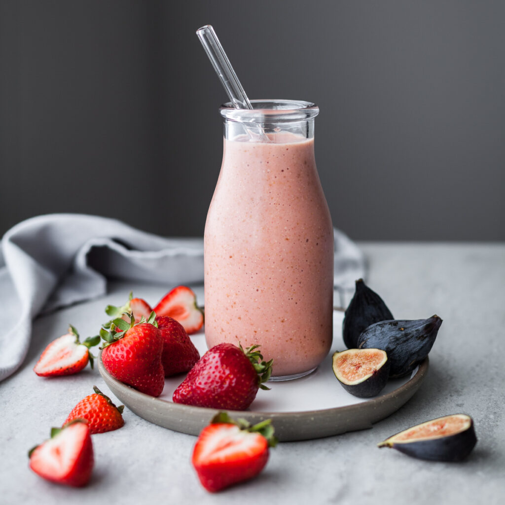 Jordbær - og Fiken smoothie