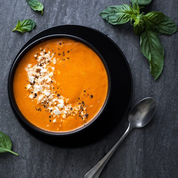 Suppe med Stekt Rød Paprika